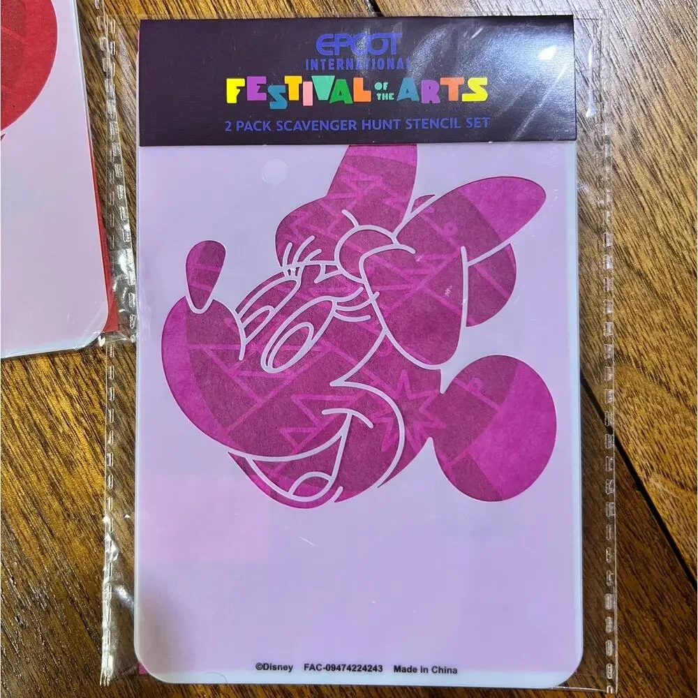 Disney Epcot Festival of the Arts Scavenger Hunt Figment Mickey Minnie Stencils